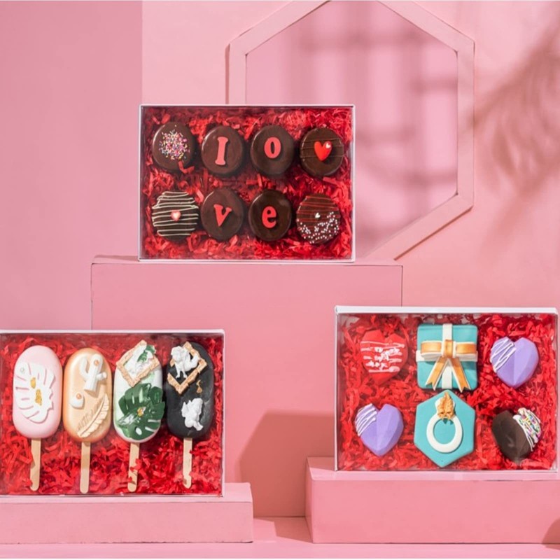 50 Pack Small Cookies Boxes Window Pastry Bakery 91/2x6x11/4 Inch Macaron gallery