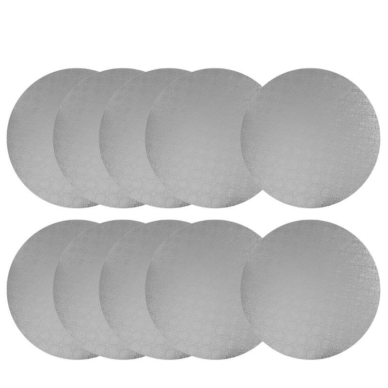 Silver Wraparound Cake Pastry Round Drum Board 1/4 Inch Thick 14 Inch Diamete…