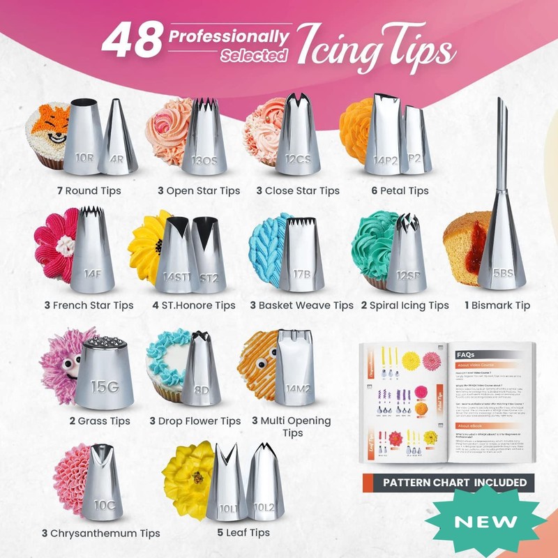 Kit de decoración de pasteles para principiantes de 200 piezas con plato girator gallery