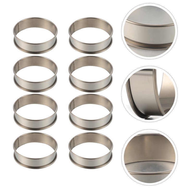 8Pcs Stainless Steel Baking Tool Set for Home Use Smooth Edge Cookie Moulds