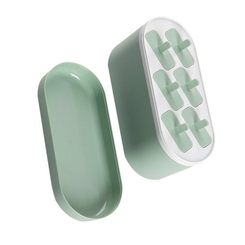6 Grids Ice Cream Mold Ice Cream Making Tool Mold (Light Green) gallery