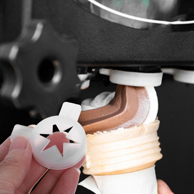 Versatile White Plastic Nozzle for Ice Cream Maker with Star Shaping Feature gallery