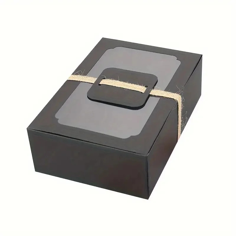 5/10pcs, New Large Kraft Paper Box, Cookie Candy Cake Gift Box, PVC Transparent gallery