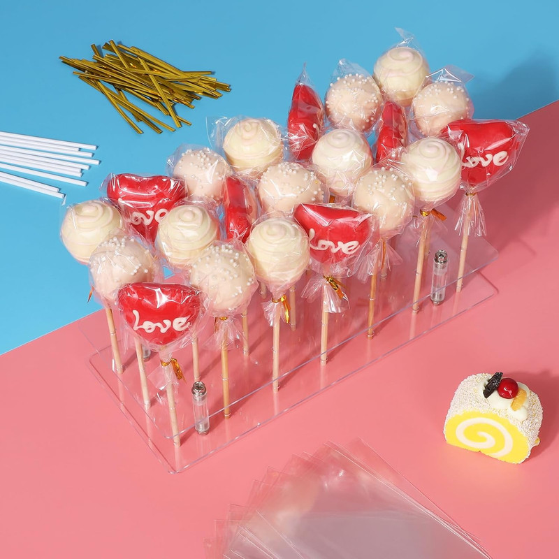 Cake Pop Stand with Sticks Kit, 21 Holes Lollipop Display Stand, Acrylic Cake Po gallery