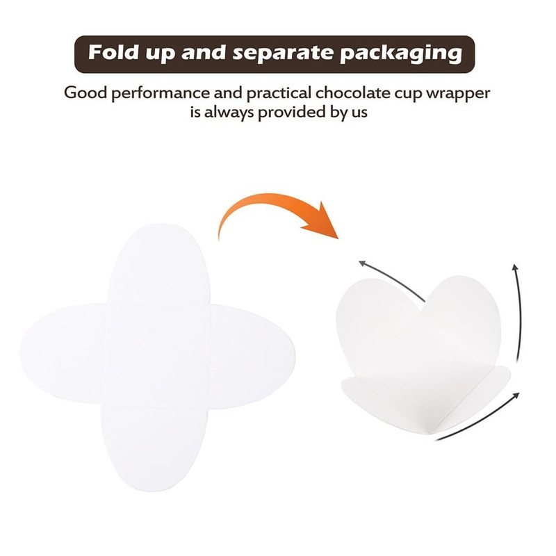 Paper Truffle Cups 200pcs Dessert Trays White Truffle Liners Wrappers Truffle... gallery