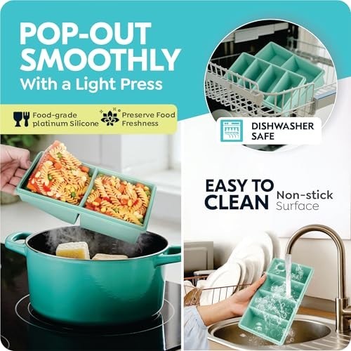 Silicone Soup Freezer Molds with Lids 2 Cup 1 Cup Combo Stackable Meal Prep gallery