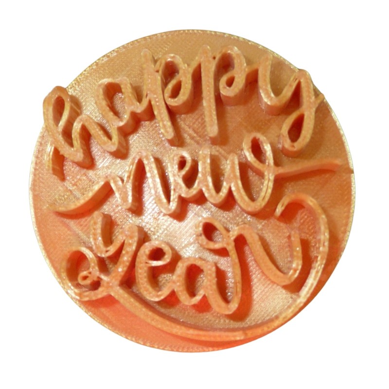 HAPPY NEW YEAR COOKIE STAMP EMBOSSER MADE IN USA PR5553