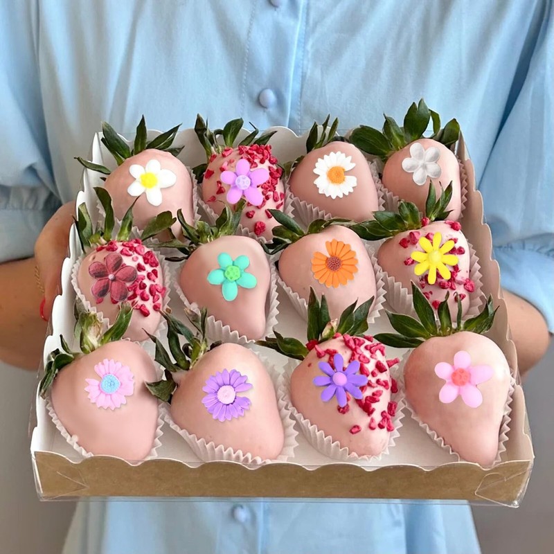 5Pcs Flower Silicone Mold, Mini Flower Fondant Chocolate Silicone Molds for B... gallery