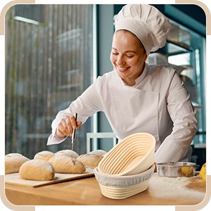 Set of 4 Bread Proofing Basket 8 Inches Oval Shaped Sourdough Bread gallery
