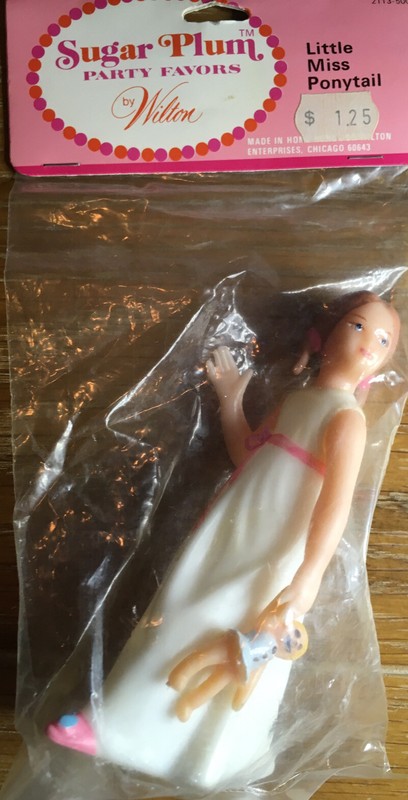 Vintage Cake Topper Baby Girl Nightgown Wilton Little Miss Ponytail. Party Favor gallery