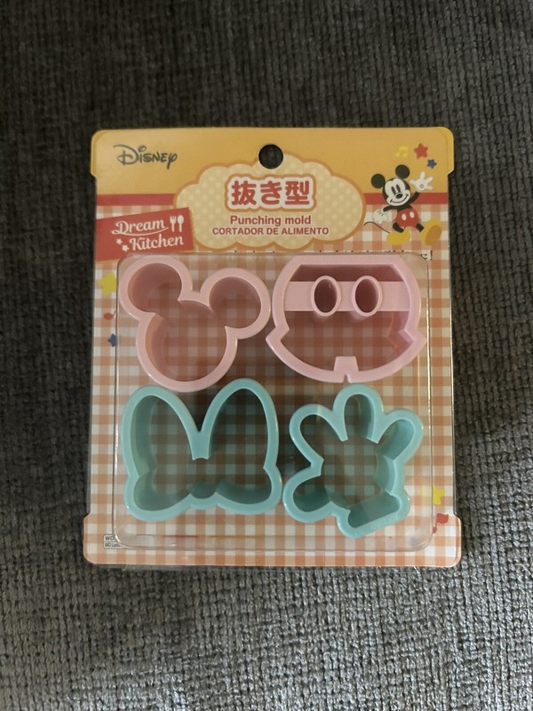 Disney Mickey Mouse Punching Mold Cookie Cheese Cutter Mold Set Of 4 Pink Blue
