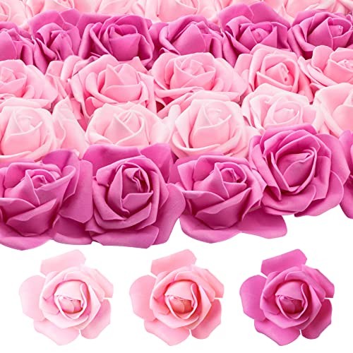 200 Pcs Artificial Rose Flower Heads Bulk Fake Foam 1.77 Inch Pink Series gallery