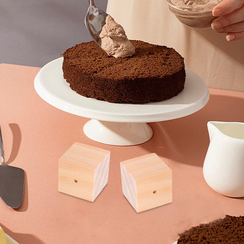 4 PCS Wood Cake Decorating Flower Nail Bases Icing Stand 1.45x1.45x1.45 Inch gallery