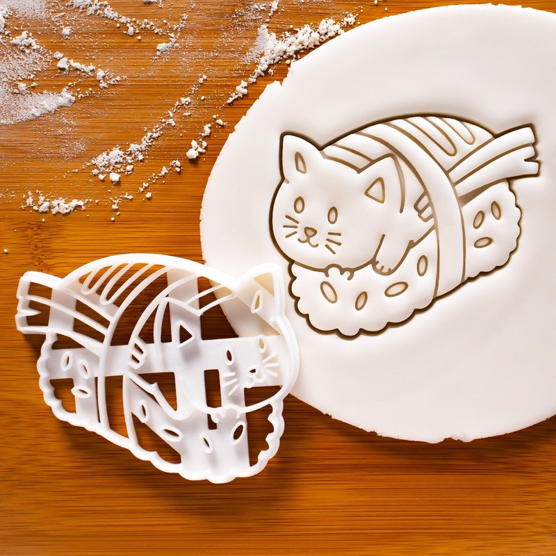 Sushi Cat Cookie Cutter – cute kitten kitty birthday purrfect treat adoption