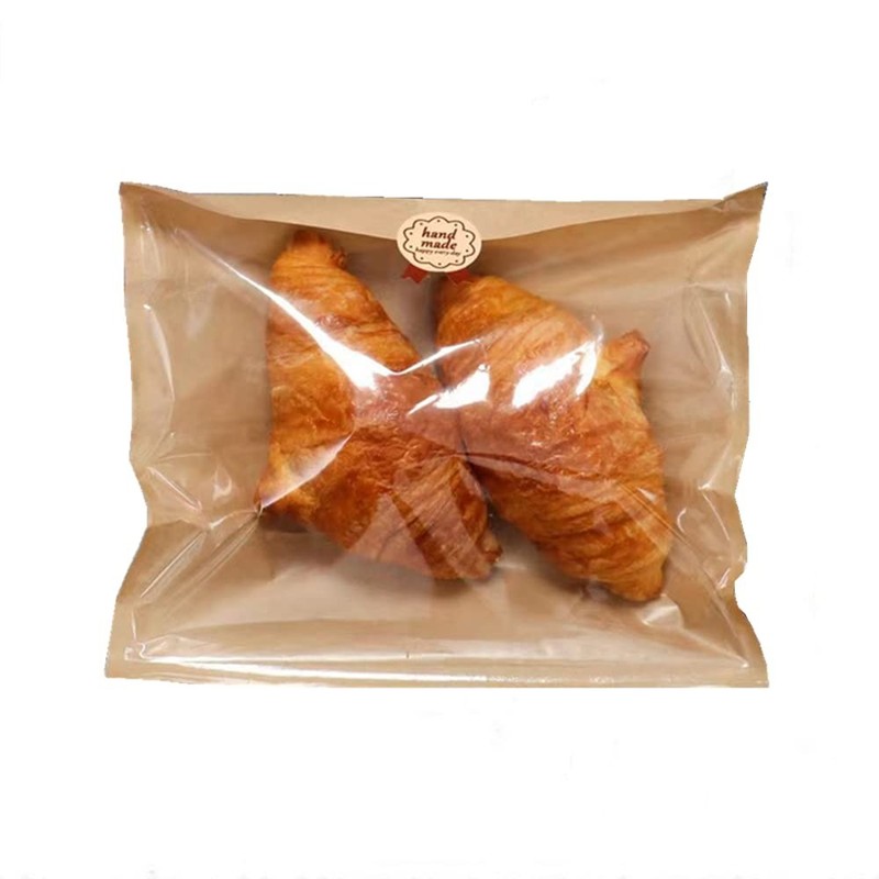 Kraft Bread Bag Bakery Bags with Window Toast bag Toast Paper Bag Kraft Bread…