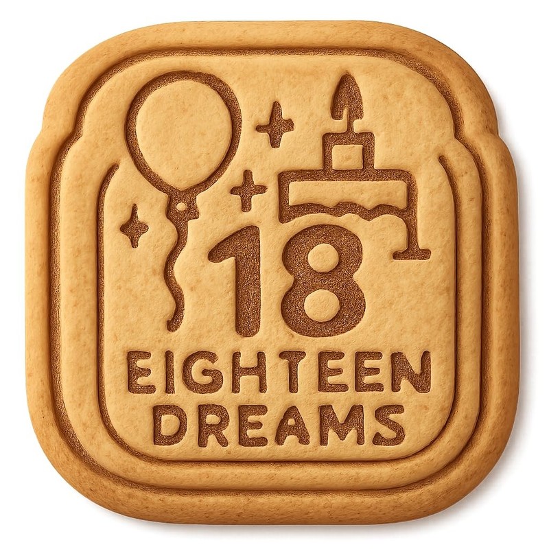 Eighteen Dreams Design 2 Cookie Cutter & Stamp, Fondant & Clay – 3.9×4″