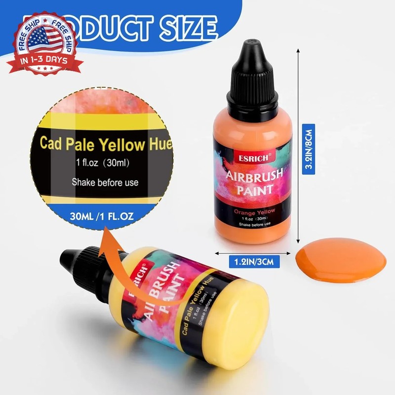 26 Colors Airbrush Paint Set 1 oz Acrylic Water-Based for Crafts Canvas Models gallery