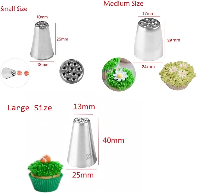 Complete Your Baking Set: 3 Leaf Nozzles in Stainless Steel for Cakes & Cookies gallery