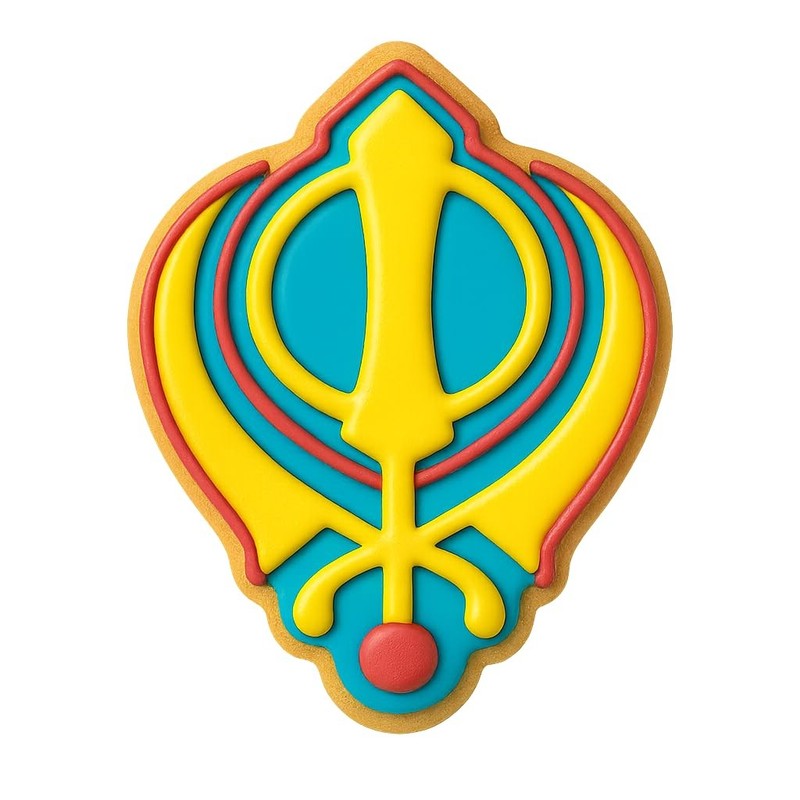 Khanda Emblem Cookie Cutter - 4x3" Creative Home Baking Design gallery