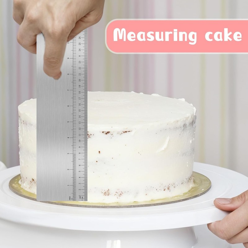 12 Inches Stainless Steel Cake Scraper Leveler and Smoother Metal Cake Scraper gallery