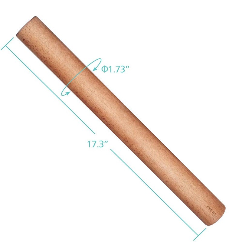 Rolling Pin 17.3 Inch Professional Dowel Wood Baking Pasta Pizza Straight gallery