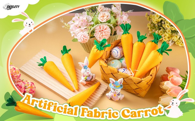 8 Pieces Easter Artificial Carrots Decor Fake Fabric Carrot Rustic gallery