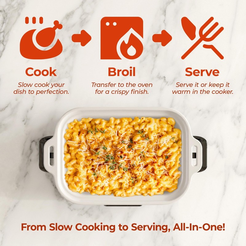 Magnifique 4 Quart Casserole Digital Slow Cooker, Premium Ceramic Bakeware fo... gallery
