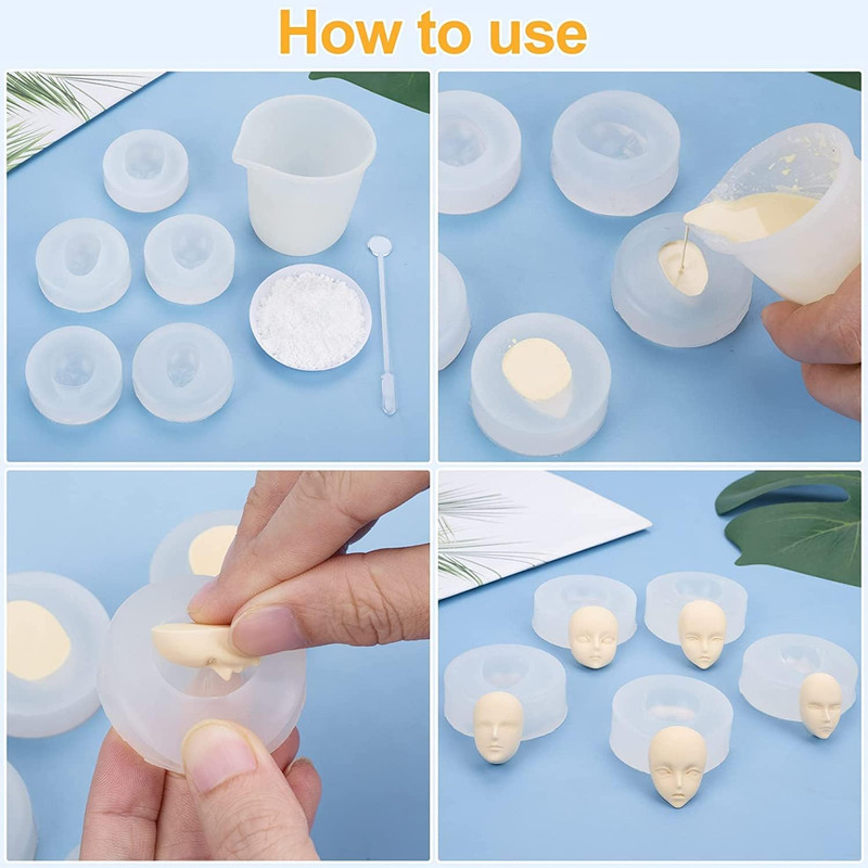 10PCS Human Face Silicone Molds Baby Face Cake Molds for DIY Cake Fondant Biscui gallery