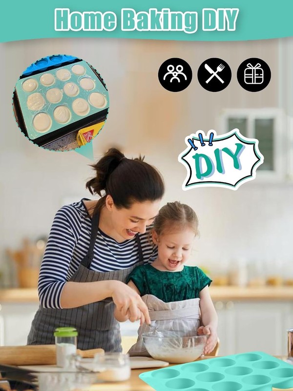 2 Pcs Oreo Chocolate Cookie Silicone Molds, 12-Cavity Round Silicone Mold, Ba... gallery