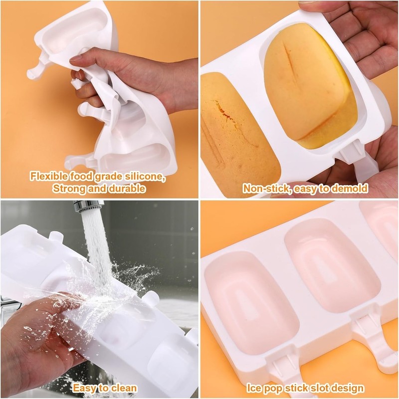 2 Pack Silicone Cake Pop Molds with 100 Sticks & Parcel Bags, 8 Cavity Reusab... gallery
