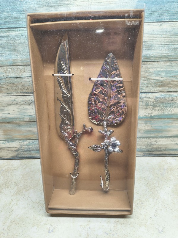 Bombay Co Silver Leaf Twig Wedding Cake Knife & Server holiday celebrations