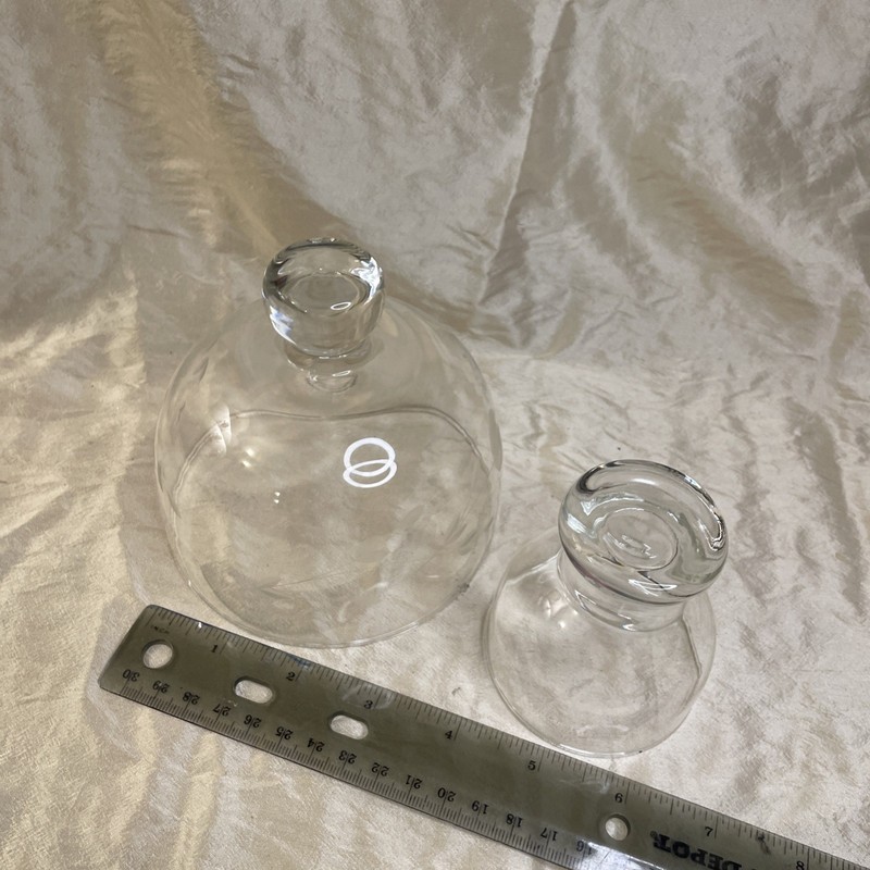 Pair Of Glass Domes/Cloches For Cake/ Dessert, Cheese, Decorative Display gallery
