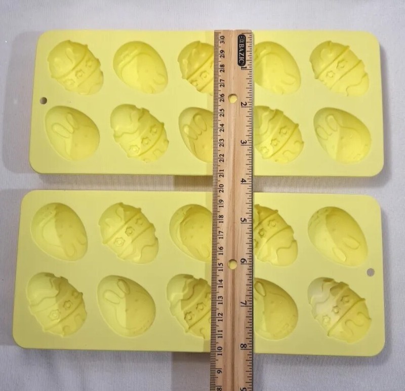 Lot Of 2 Easter Silicone Mold Bunny Rabbit Eggs Candy Chocolate Ice Cube Cake gallery