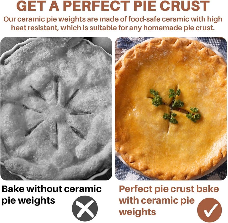 Sukh 2LB Pie Weights for Baking - Crust Ceramic Weights... gallery