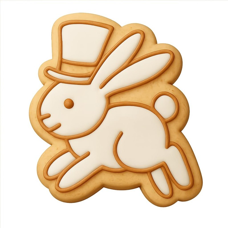 Hopping Rabbit in Hat Cookie Cutter & Stamp - 4x3.2 gallery