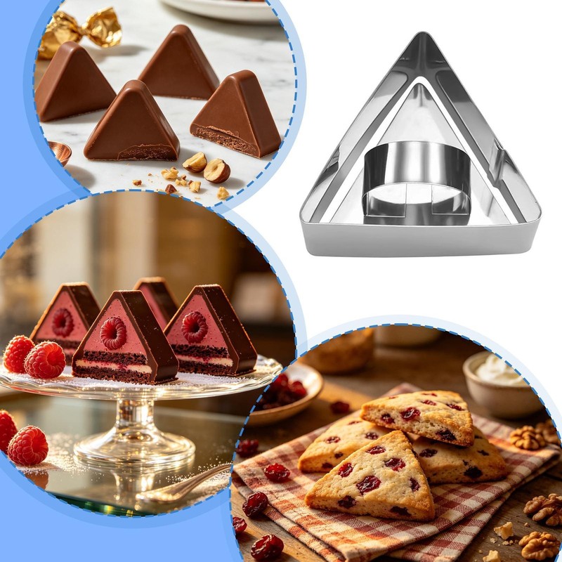 Cake Ring Mold Triangular Stainless Steel Mousse Cutter Ring Mold gallery