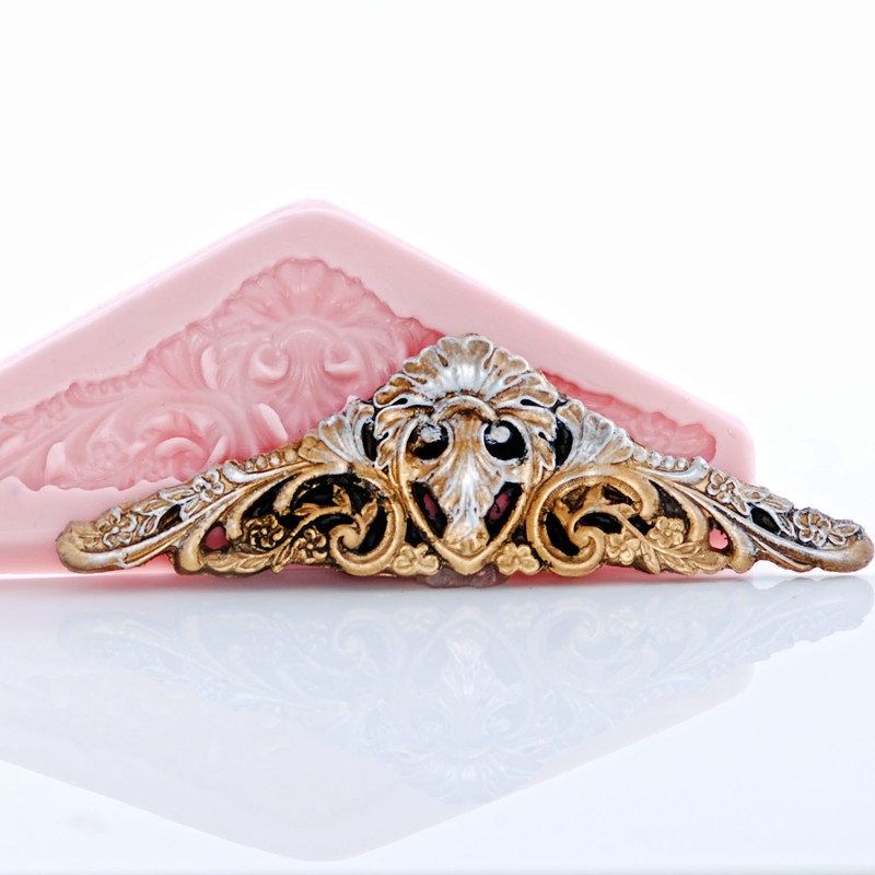 Silicone Mold Romantic Scroll Fondant Gum Paste Mold Resin Clay Epoxy Mold (738