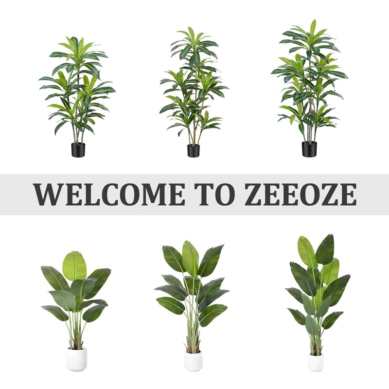 Zeeoze 5Ft Dracaena Plant Artificial Tree Fake Tropical Floor Plants Potted gallery
