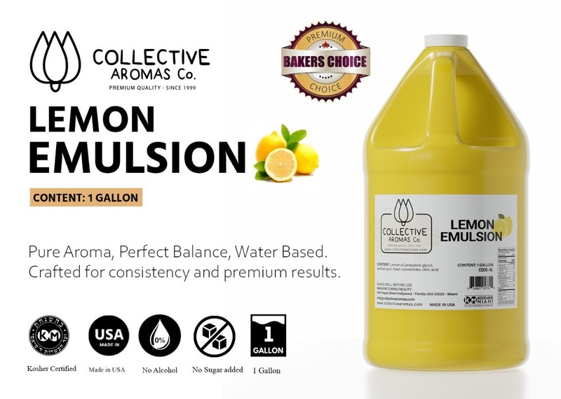 Lemon Emulsion 1 Gallon | Water-Based Butter Flavoring | Kosher Miami Certified
