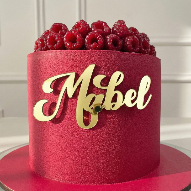 Personalised Name Word Cake Name Charm Acrylic 3mm Classy Topper Decor