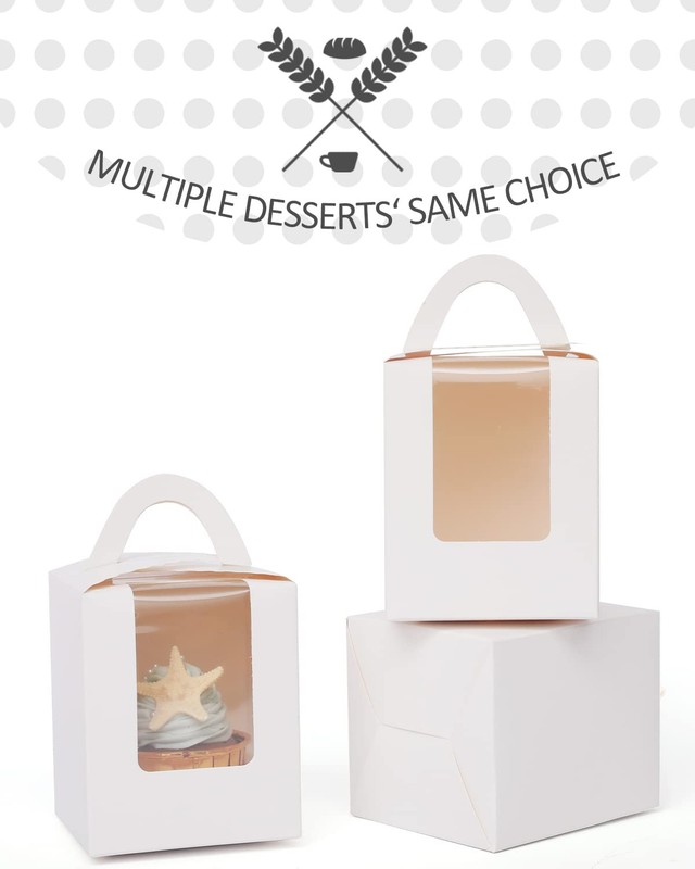 100Packs Cupcake Boxes Individual Cupcake Holders Disposable White Single Cup... gallery