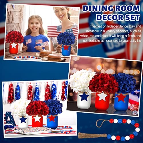 13 Pcs 4th of July Mason Jar Table Decor, Patriotic Centerpieces for Tables gallery