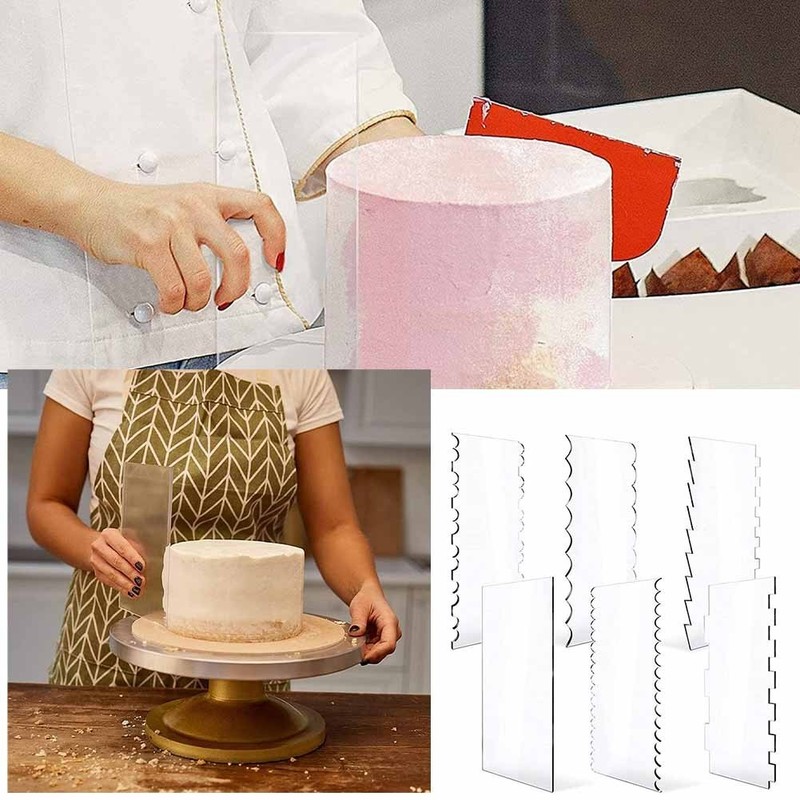 Cake Scraper 24x10x0.2cm 6 Different Shapes 6pcs/set Cake Edge Smoother gallery