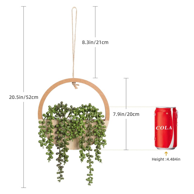 Floweroyal 2pcs 12.2" Artificial Succulent String of Pearl Hanging Plants Fake gallery