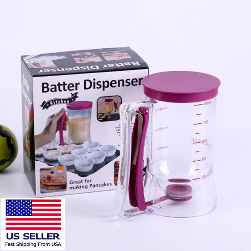 Batter Dispenser Cupcake Pancake Muffin Kitchen Measuring Baking Mix Tool 900ml gallery