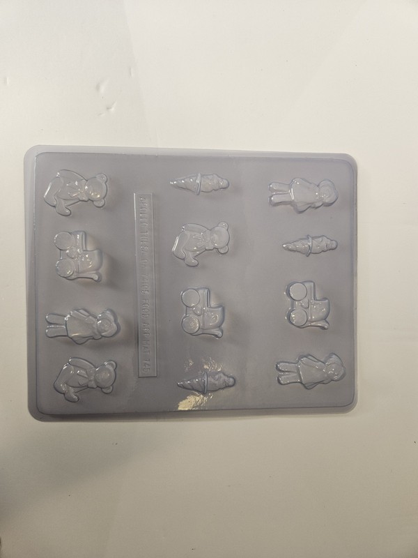 Plastic Baby Shower Chocolate Molds Lot Of 9 Carriage Bottle Shoes Teddy Bear gallery