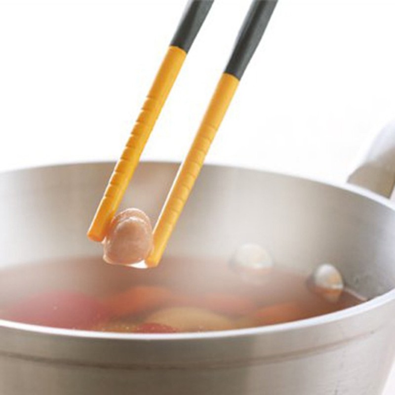 Silicone Tip Chopsticks, Set of 2, 1 Yellow + 1 Red gallery