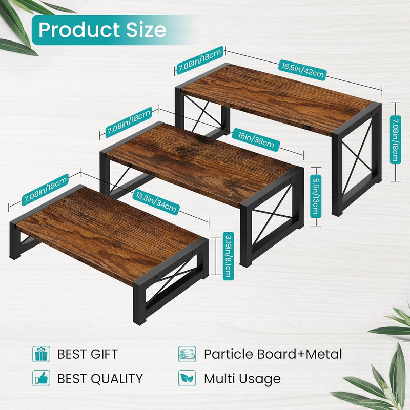 3 Tier Cupcake Stand & Wood Display Risers, Dessert Stands for Cup Cake or Food, gallery