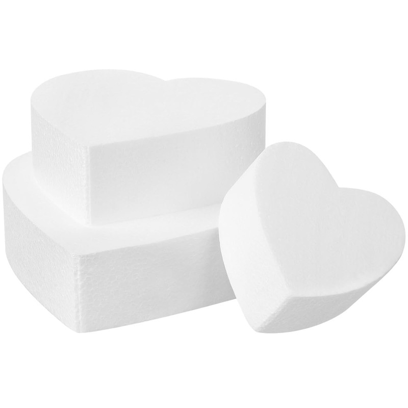 3Pcs Foam Heart Cake Dummies Reusable Cake Decorating Practice Foam Lightweig…