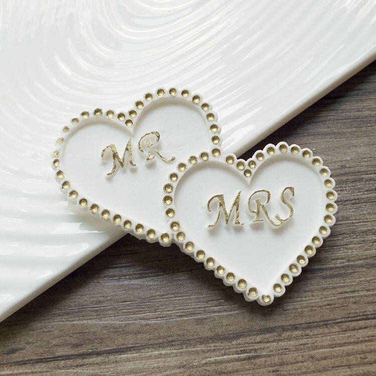 Silicone Mr&Mrs Wedding Deco Fondant Chocolate Sugarcraft Mould DIY Clay Resin